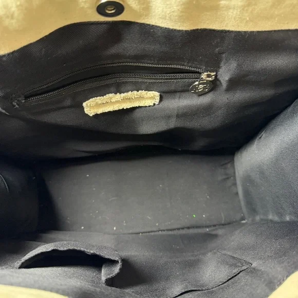 America & Beyond Bohemian Black and Cream Jacquard Beaded Tote Bag with Tassel - Picture 5 of 9